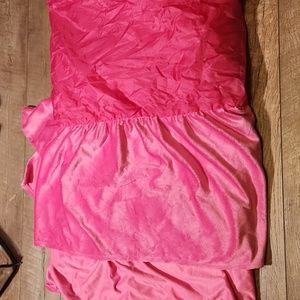 Carstens Hot Pink Plush Twin Bed Skirt